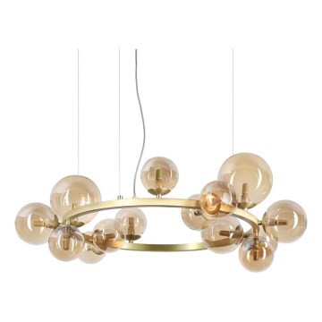 Ideal Lux - LED luster na sajli PERLAGE 14xG9/3W/230V pr. 85 cm zlatna/dimno
