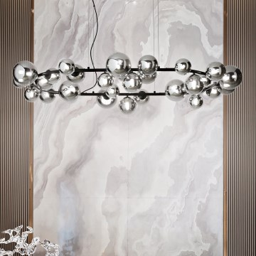 Ideal Lux - LED luster na sajli PERLAGE 1xG9/3W/230V pr. 143 cm crno/dimno