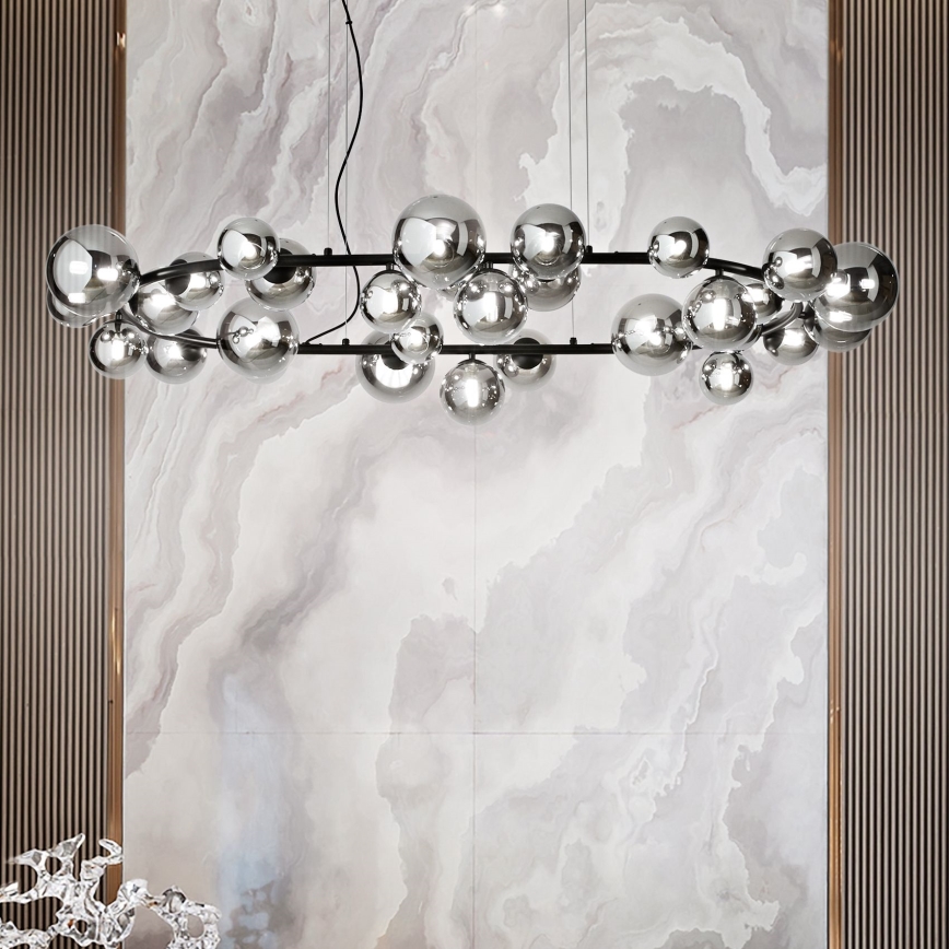 Ideal Lux - LED luster na sajli PERLAGE 1xG9/3W/230V pr. 143 cm crno/dimno