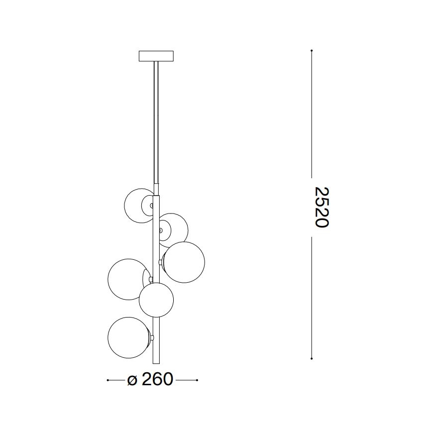 Ideal Lux - LED luster na sajli PERLAGE 6xG9/3W/230V zlatna/bela