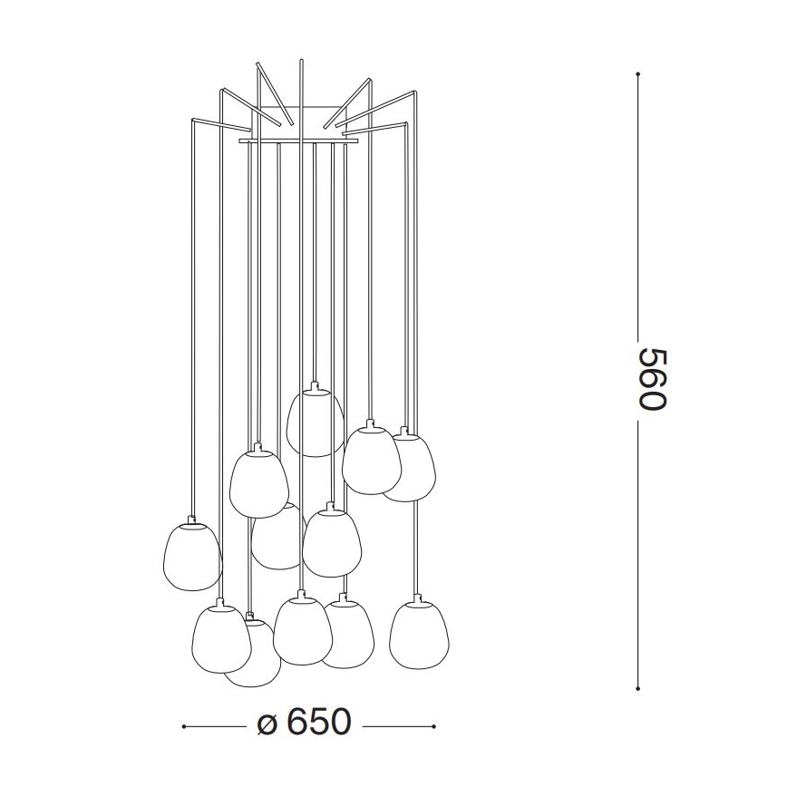 Ideal Lux - LED luster na sajli RHAPSODY 12xG9/3W/230V mesing