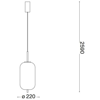 Ideal Lux - LED luster na sajli UMILE LED/20W/230V pr. 22 cm CRI 90 mesing