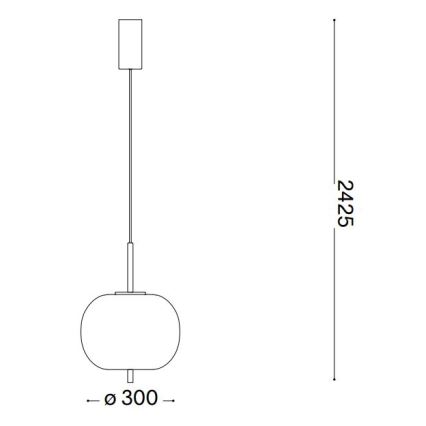 Ideal Lux - LED luster na sajli UMILE LED/20W/230V prečnik 30 cm CRI 90 mesing/bela