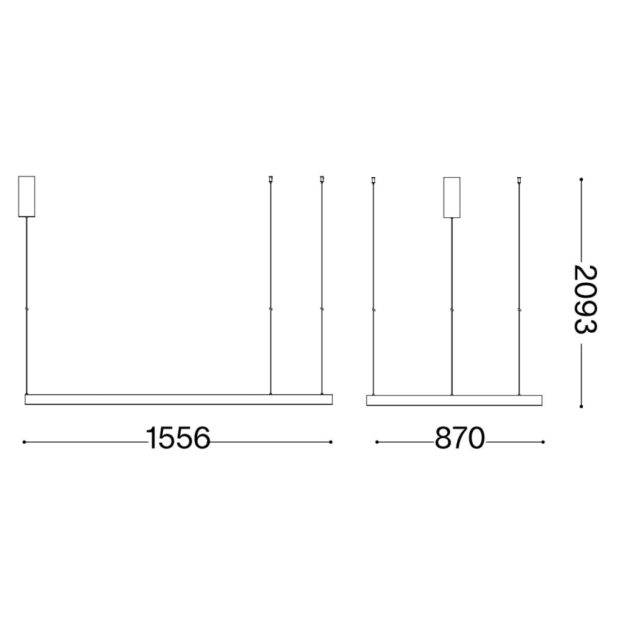 Ideal Lux - LED luster na sajli WAVES LED/54W/230V CRI 90 bela