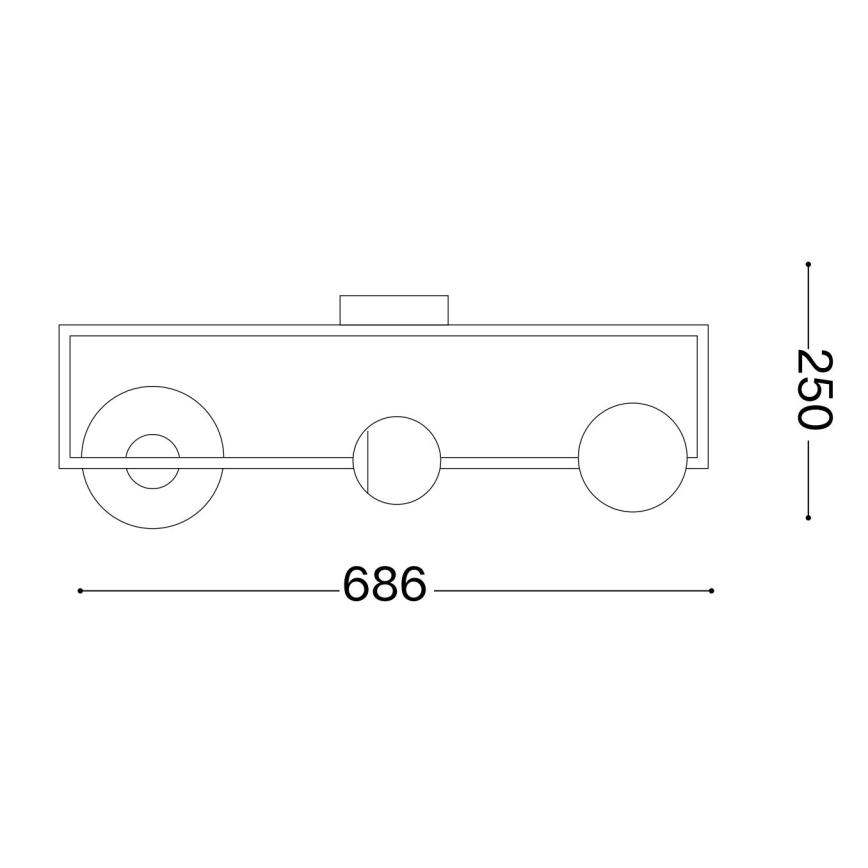 Ideal Lux - LED Nadgradni luster ANGOLO 3xG9/3W/230V crno