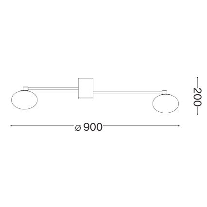 Ideal Lux - LED Nadgradni luster HERMES 3xG9/3W/230V pr. 90 cm bela