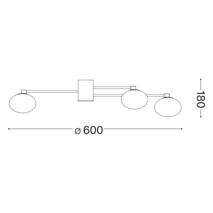 Ideal Lux - LED Nadgradni luster HERMES 5xG9/3W/230V pr. 60 cm bela