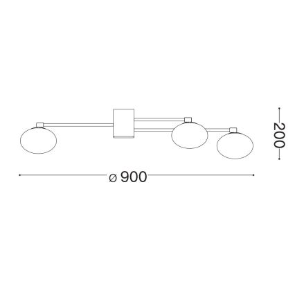 Ideal Lux - LED Nadgradni luster HERMES 5xG9/3W/230V pr. 90 cm bela