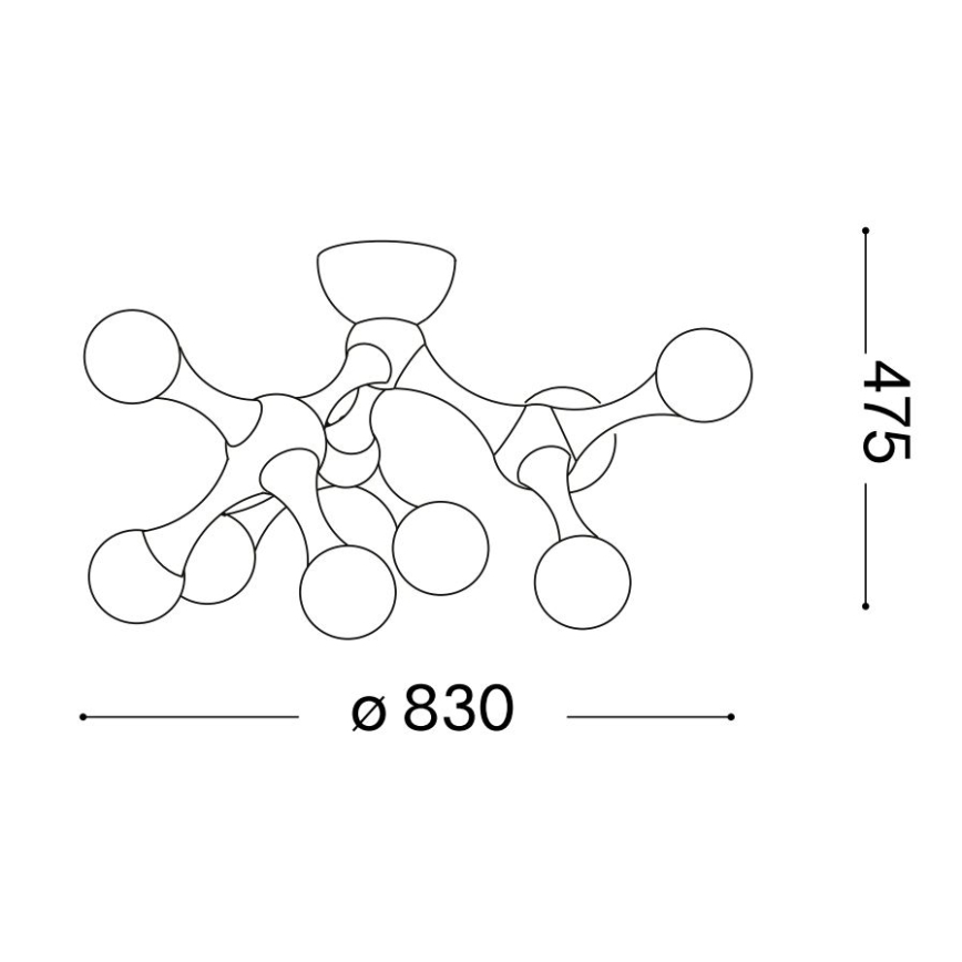 Ideal Lux - LED Nadgradni luster NODINO 9xG9/3W/230V sjajni krom/bela