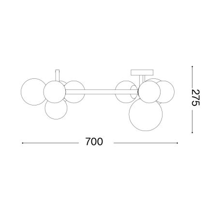 Ideal Lux - LED Nadgradni luster PERLAGE 10xG9/3W/230V zlatna/bela