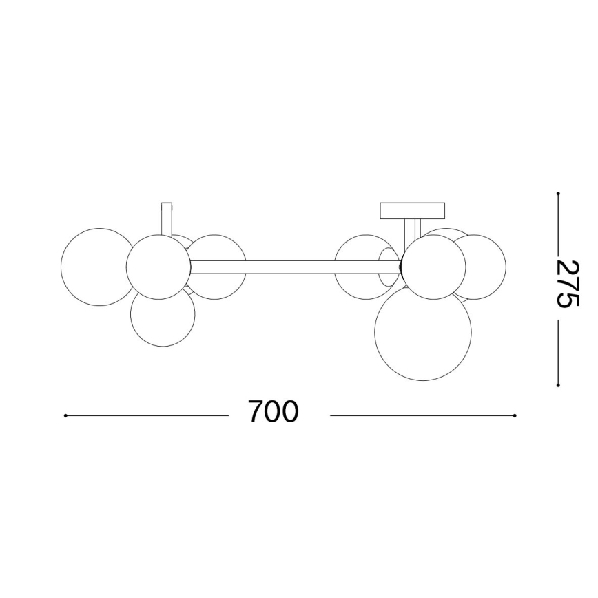 Ideal Lux - LED Nadgradni luster PERLAGE 10xG9/3W/230V zlatna/bela