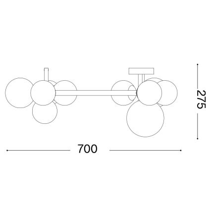 Ideal Lux - LED Nadgradni luster PERLAGE 10xG9/3W/230V zlatna