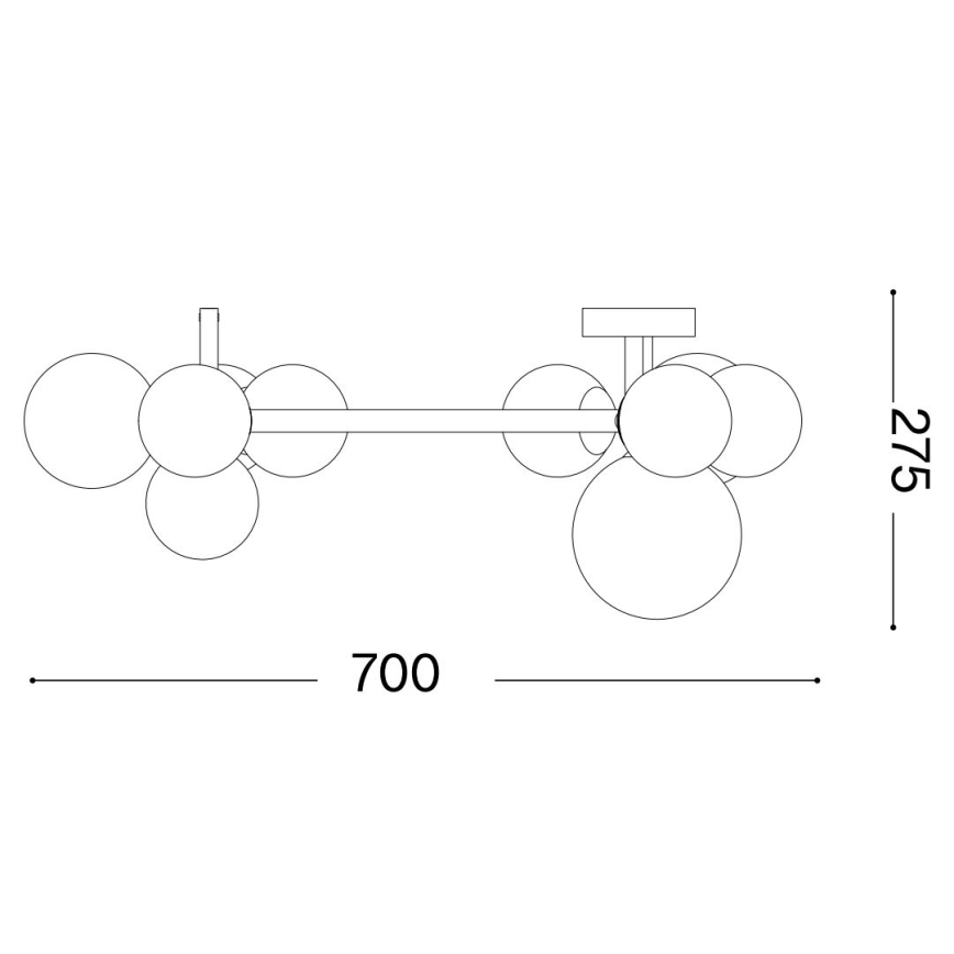 Ideal Lux - LED Nadgradni luster PERLAGE 10xG9/3W/230V zlatna