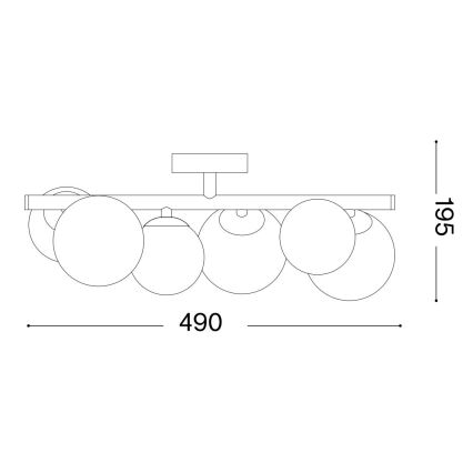 Ideal Lux - LED Nadgradni luster PERLAGE 6xG9/3W/230V crno