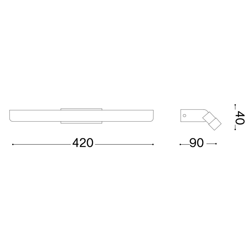 Ideal Lux - LED Rasveta za ogledalo u kupatilu RIFLESSO LED/10W/230V 42 cm CRI 90 IP54 crno