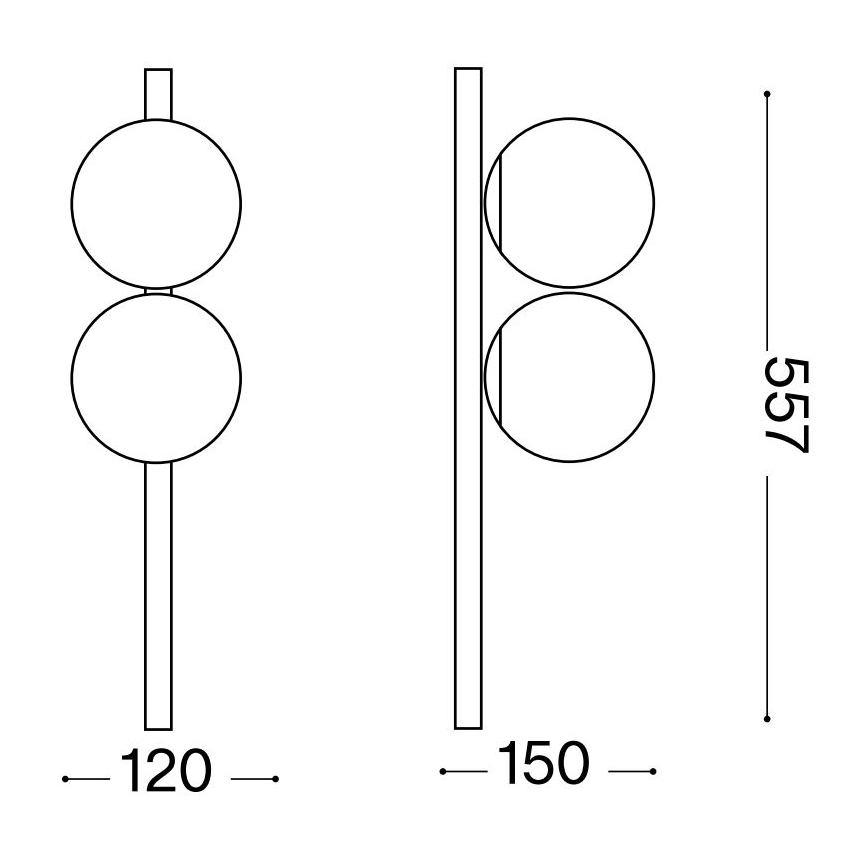 Ideal Lux - LED Plafonjera BINOMIO 2xG9/3W/230V bela