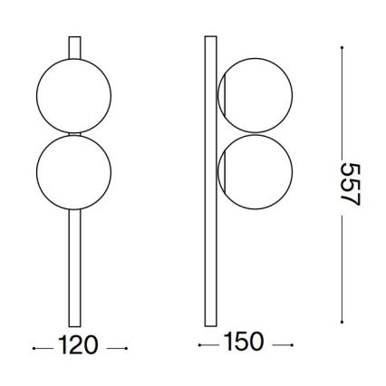 Ideal Lux - LED Plafonjera BINOMIO 2xG9/3W/230V crno