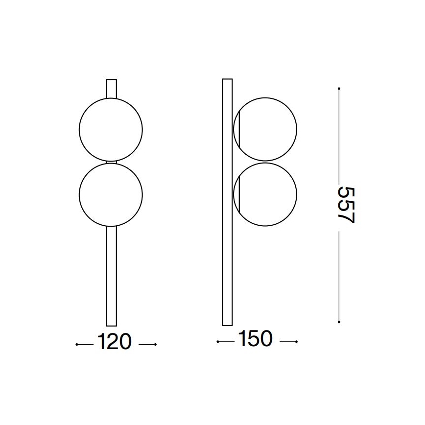 Ideal Lux - LED Plafonjera BINOMIO 2xG9/3W/230V crno