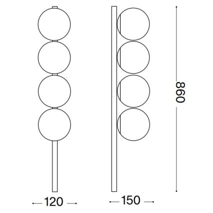 Ideal Lux - LED Plafonjera BINOMIO 4xG9/3W/230V crno