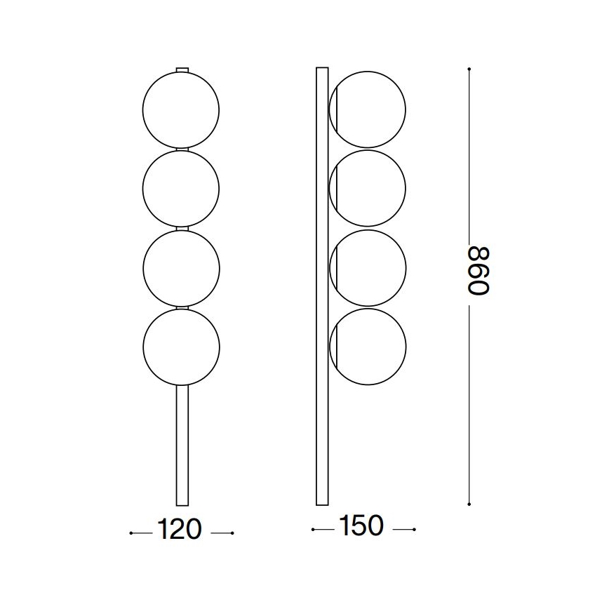 Ideal Lux - LED Plafonjera BINOMIO 4xG9/3W/230V crno