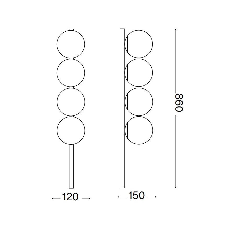 Ideal Lux - LED Plafonjera BINOMIO 4xG9/3W/230V zlatna