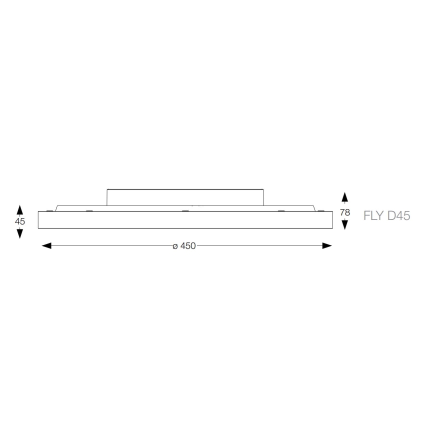 Ideal Lux - LED Plafonjera FLY LED/26W/230V 2700K pr. 45 cm CRI 90 IP40 crno