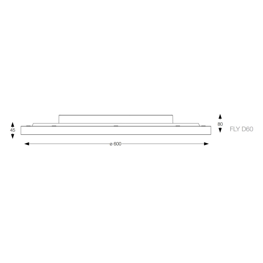 Ideal Lux - LED Plafonjera FLY LED/53W/230V 2700K pr. 60 cm CRI 90 IP40 crno