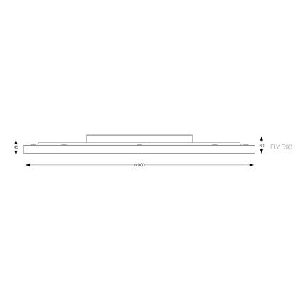 Ideal Lux - LED Plafonjera FLY LED/68W/230V 3000K pr. 90 cm CRI 90 IP40 crno