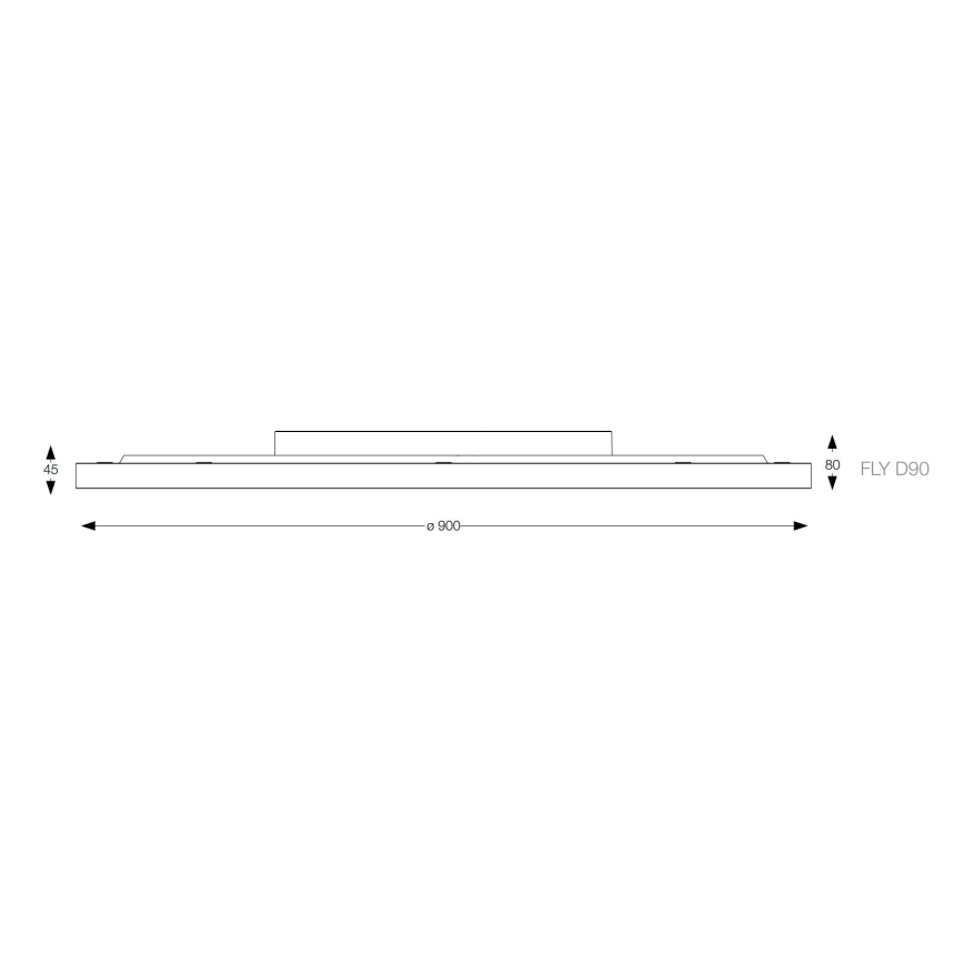 Ideal Lux - LED Plafonjera FLY LED/68W/230V 3000K pr. 90 cm CRI 90 IP40 crno