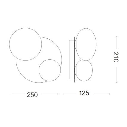 Ideal Lux - LED Plafonjera NINFEA 2xG9/3W/230V zlatna