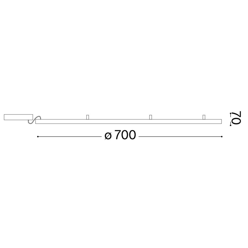 Ideal Lux - LED Plafonjera ORACLE SLIM LED/37W/230V 2700K pr. 70 cm crno
