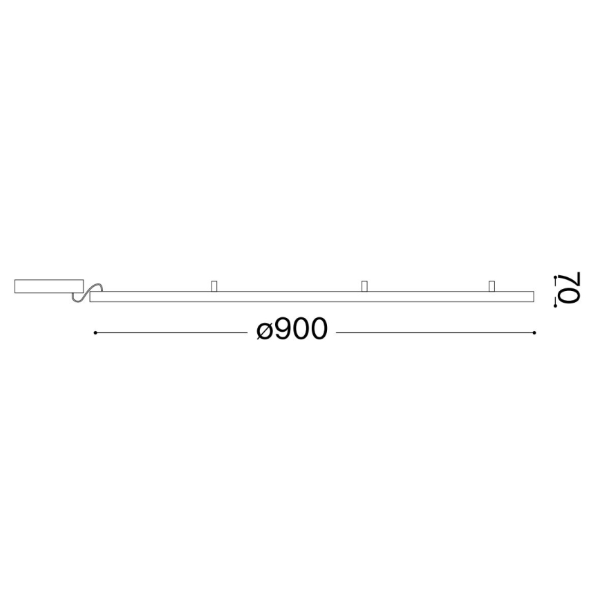 Ideal Lux - LED Plafonjera ORACLE SLIM LED/55W/230V 3000K pr. 90 cm crno