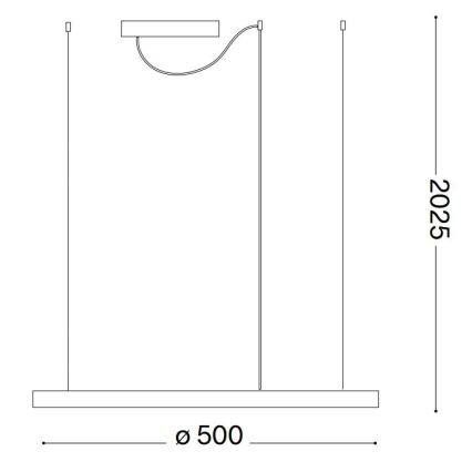 Ideal Lux - LED Prigušivi luster na sajli ORACLE SLIM LED/28W/230V 4000K pr. 50 cm CRI 90 bela