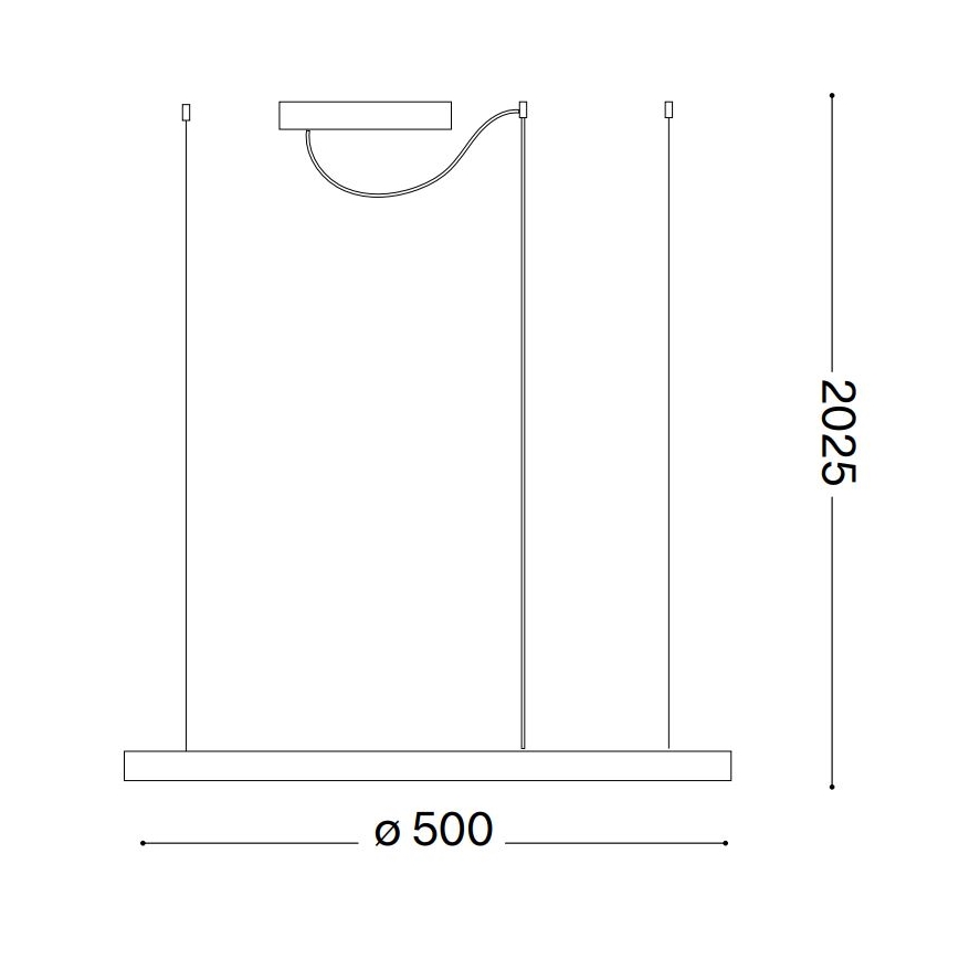 Ideal Lux - LED Prigušivi luster na sajli ORACLE SLIM LED/28W/230V 4000K pr. 50 cm CRI 90 bela