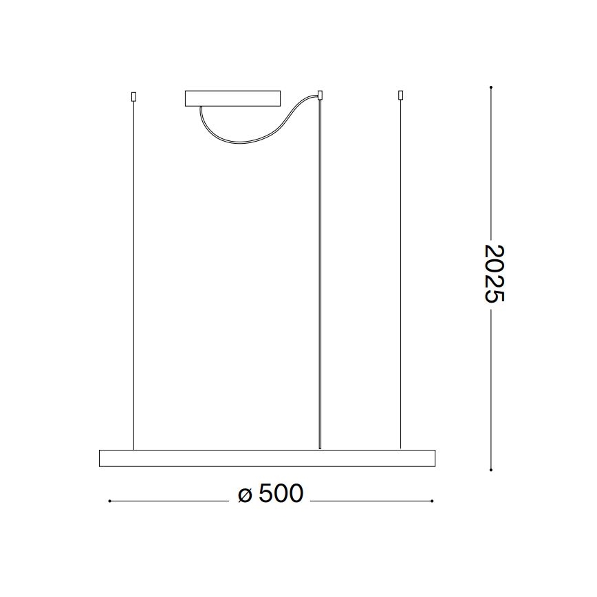 Ideal Lux - LED Prigušivi luster na sajli ORACLE SLIM LED/28W/230V 4000K pr. 50 cm CRI 90 crno
