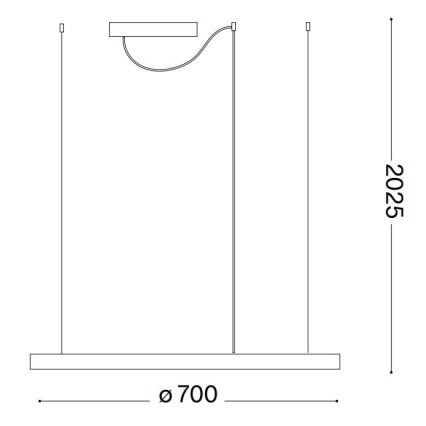 Ideal Lux - LED Prigušivi luster na sajli ORACLE SLIM LED/40W/230V 4000K pr. 70 cm CRI 90 bela