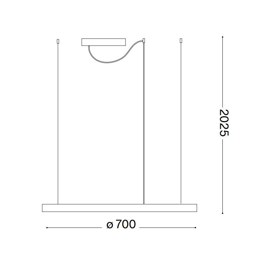 Ideal Lux - LED Prigušivi luster na sajli ORACLE SLIM LED/40W/230V 4000K pr. 70 cm CRI 90 crno