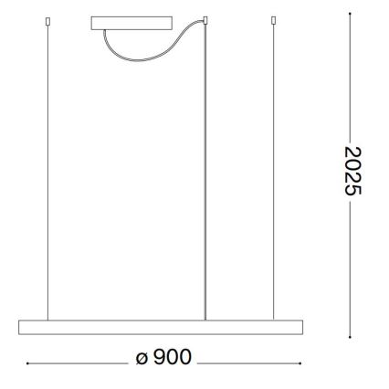 Ideal Lux - LED Prigušivi luster na sajli ORACLE SLIM LED/42W/230V 4000K pr. 90 cm CRI 90 bela