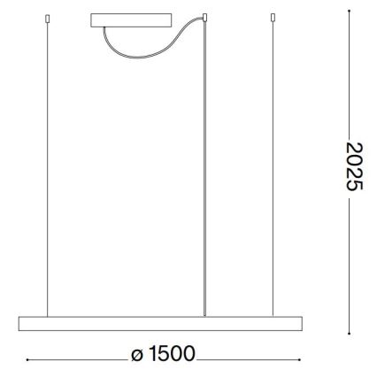 Ideal Lux - LED Prigušivi luster na sajli ORACLE SLIM LED/83W/230V 4000K pr. 150 cm CRI 90 crno