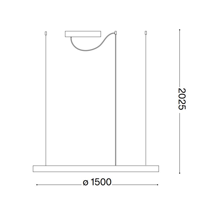 Ideal Lux - LED Prigušivi luster na sajli ORACLE SLIM LED/83W/230V 4000K pr. 150 cm CRI 90 crno
