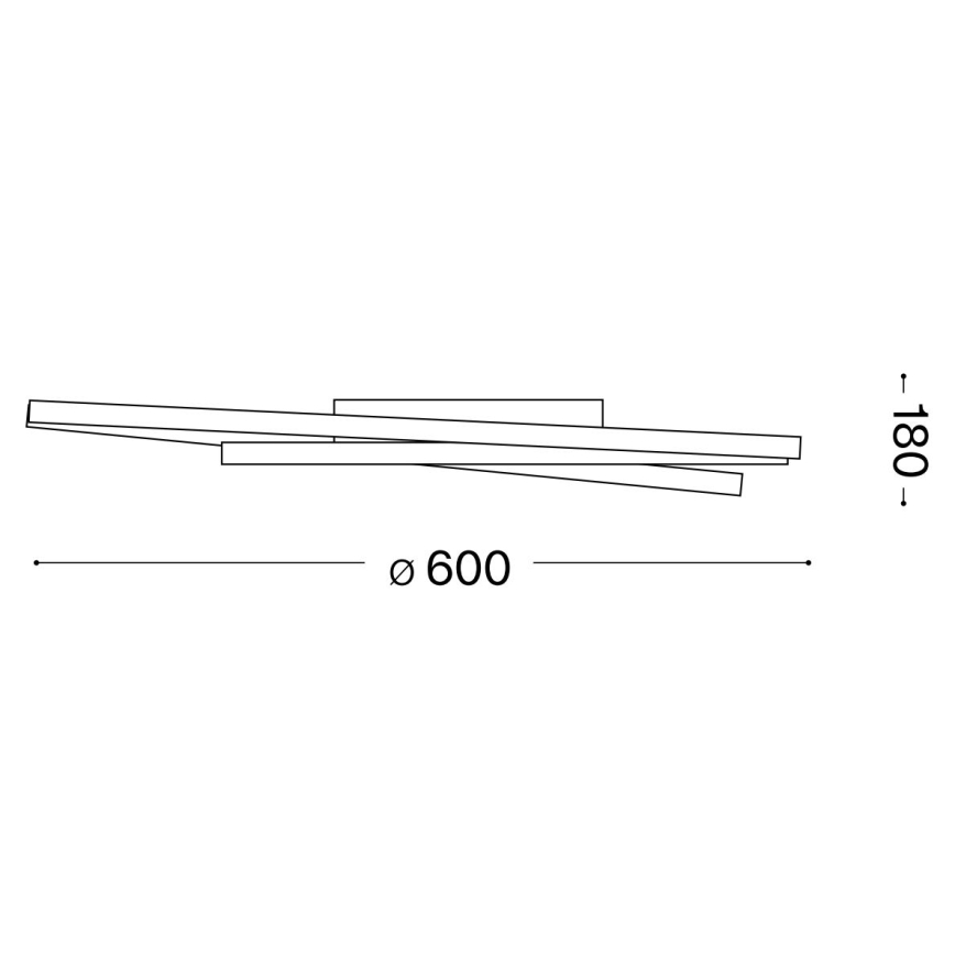 Ideal Lux - LED Prigušiva plafonjera OZ LED/48W/230V pr. 60 cm CRI 90 crno