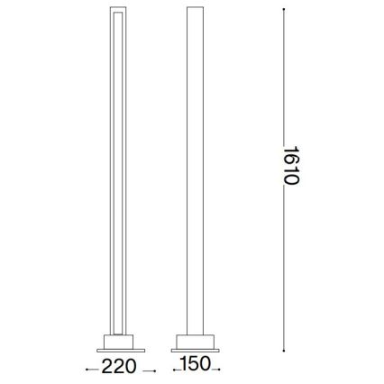 Ideal Lux - LED Prigušiva podna lampa CRAFT LED/26W/230V CRI 90