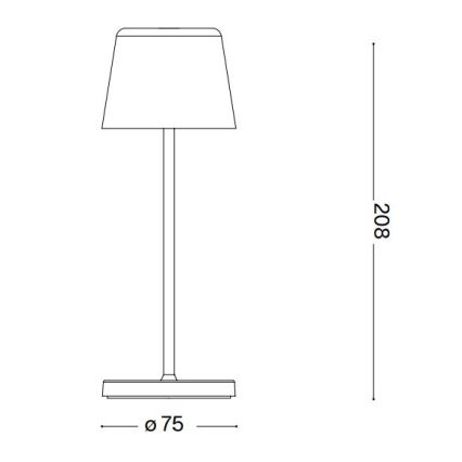 Ideal Lux - LED Prigušiva dodirna vanjska stona lampa CUTE LED/2,5W/3,7V USB 2200-2700K IP65 crno