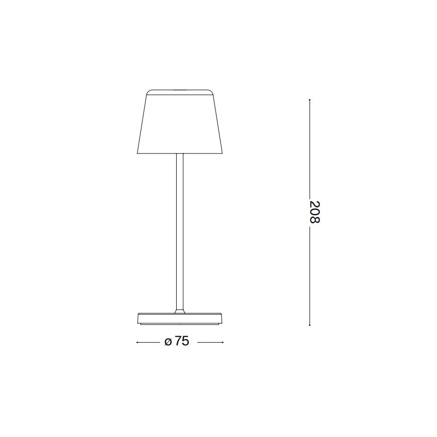 Ideal Lux - LED Prigušiva dodirna vanjska stona lampa CUTE LED/2,5W/3,7V USB 2200-2700K IP65 crno