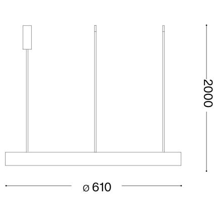 Ideal Lux - LED Prigušivi luster na sajli GEMINI LED/48W/230V pr. 61 cm CRI 90 crno