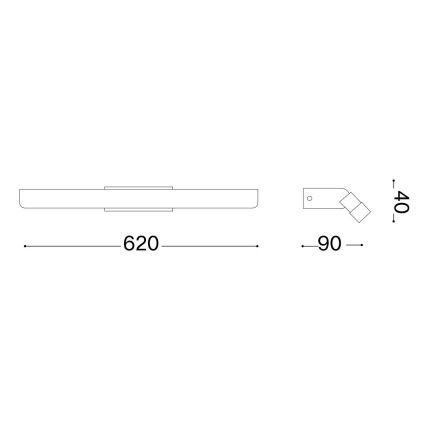 Ideal Lux - LED Rasveta za ogledalo u kupatilu RIFLESSO LED/16W/230V 62 cm CRI 90 IP54 sjajni krom
