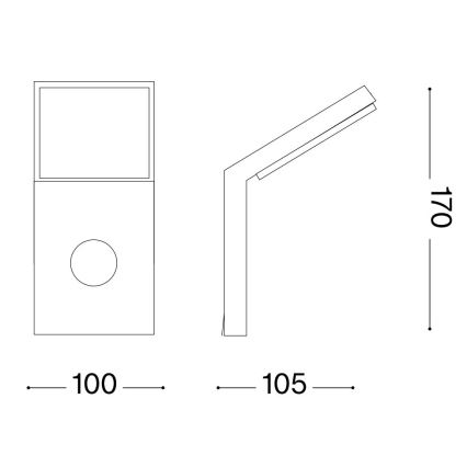 Ideal Lux - LED Spoljašnja lampa sa senzorom STYLE LED/9W/230V 4000K CRI 90 IP54 antracit