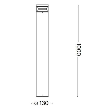 Ideal Lux - LED Spoljna lampa BOEING LED/14W/230V 100 cm CRI 90 IP65 crno