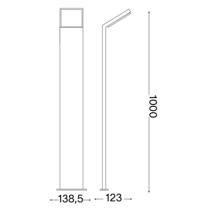 Ideal Lux - LED Spoljna lampa STYLE LED/8,5W/230V 4000K 100 cm CRI 90 IP54 antracit