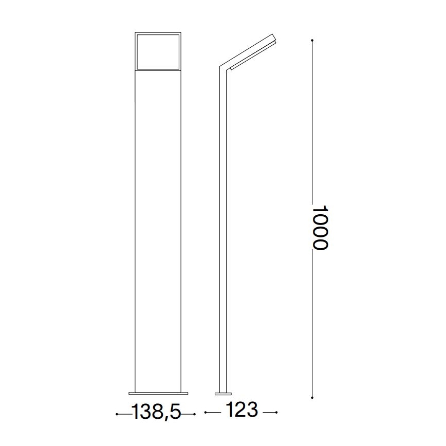 Ideal Lux- LED Spoljna lampa STYLE LED/8,5W/230V 4000K 100 cm CRI 90 IP54 crno